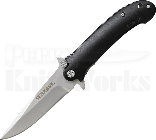 Schrade Smooth Black Aluminum Linerlock Knife (Bead Blast)